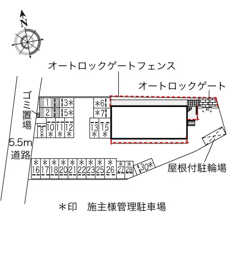 ★手数料０円★大東市曙町 月極駐車場